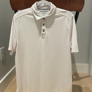 Johnston & Murphy Vintage Slub Polo Shirt White Mens Size M